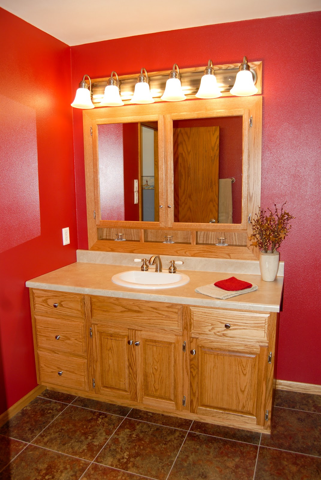 Bathroom Vanity Medicine Cabinet
 LG Custom Woodworking Custom made Oak Bathroom Vanity and