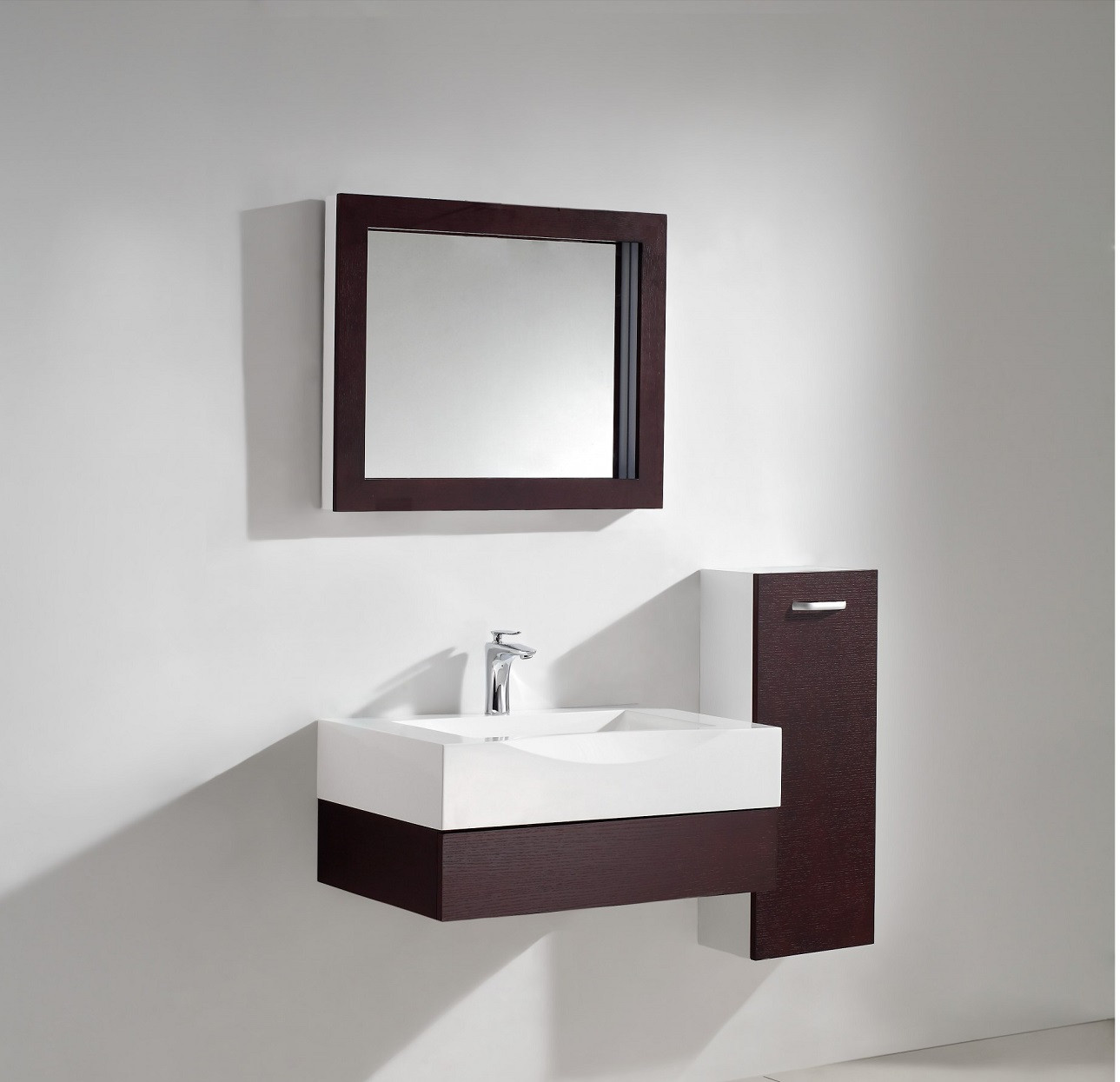 Bathroom Vanity Mirror Cabinet
 Aura Modern Bathroom Vanity Set with Side Cabinet and LED
