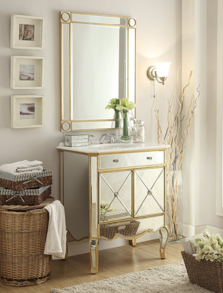 Bathroom Vanity Mirror Cabinet
 30" Decor Style Mirror refection Adelisa Bathroom Sink