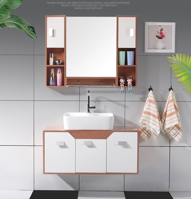 Bathroom Vanity Mirror Cabinet
 China Modern Style PVC Bathroom Vanity with Mirror Cabinet