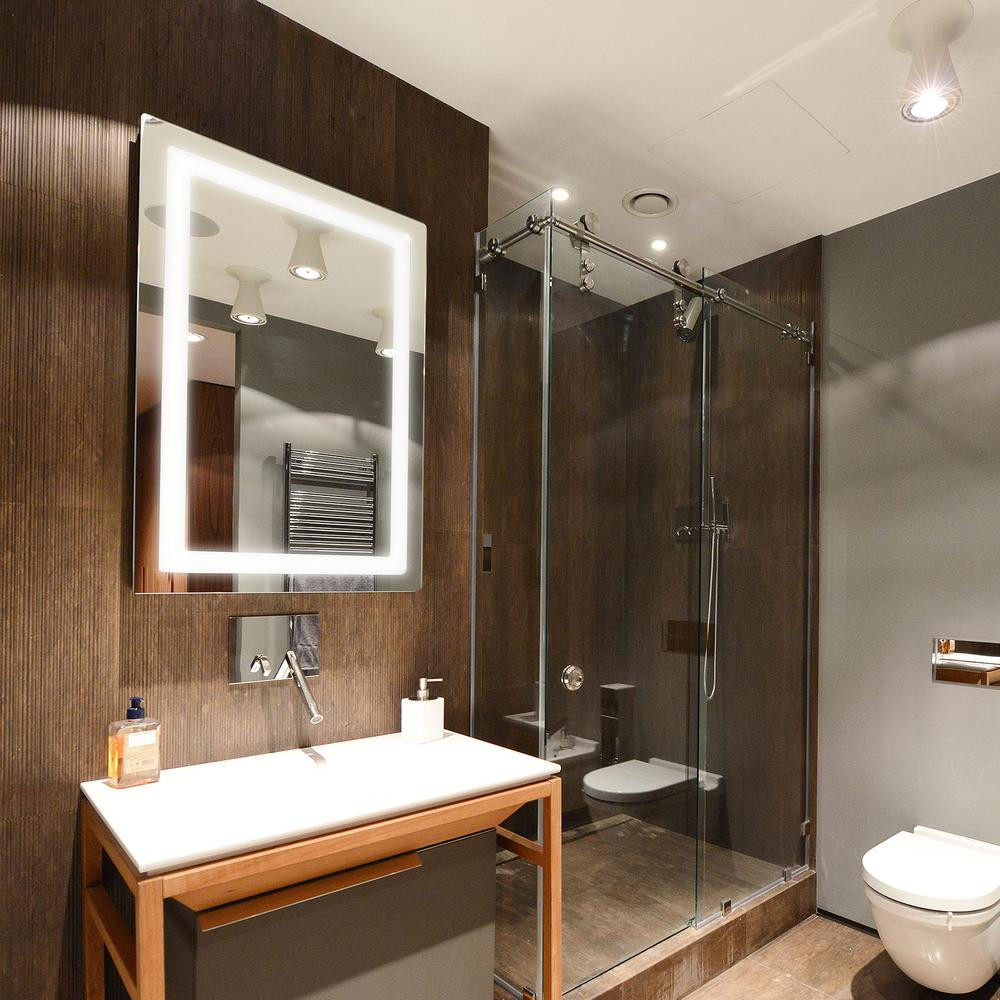 Bathroom Vanity With Mirror
 Bathroom Mirror Vanity Swan Backlit LED Touch OFF