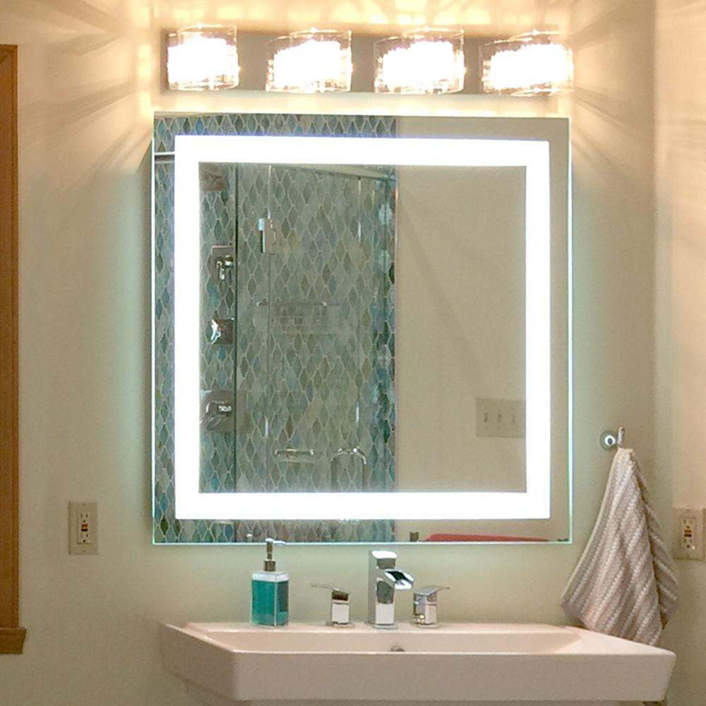 Bathroom Vanity With Mirror
 Front Lighted LED Bathroom Vanity Mirror 48" x 48