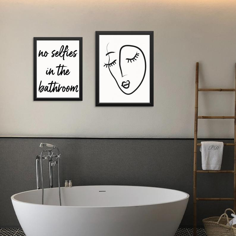 Bathroom Wall Decor Sets
 Abstract Woman s Bathroom Wall Decor Art Print Poster Set