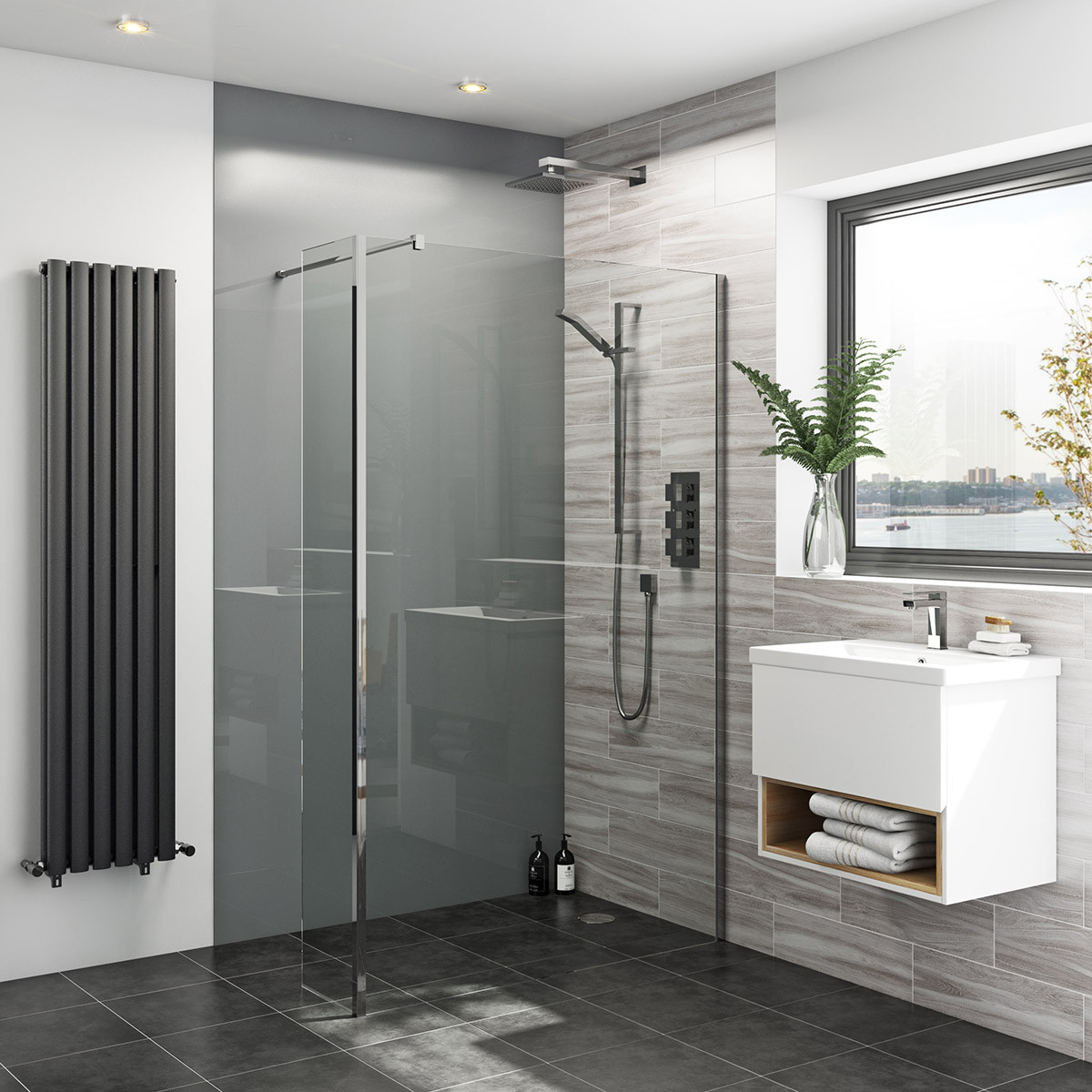 Bathroom Wall Panel
 Zenolite plus ash acrylic shower wall panel 2070 x 1000