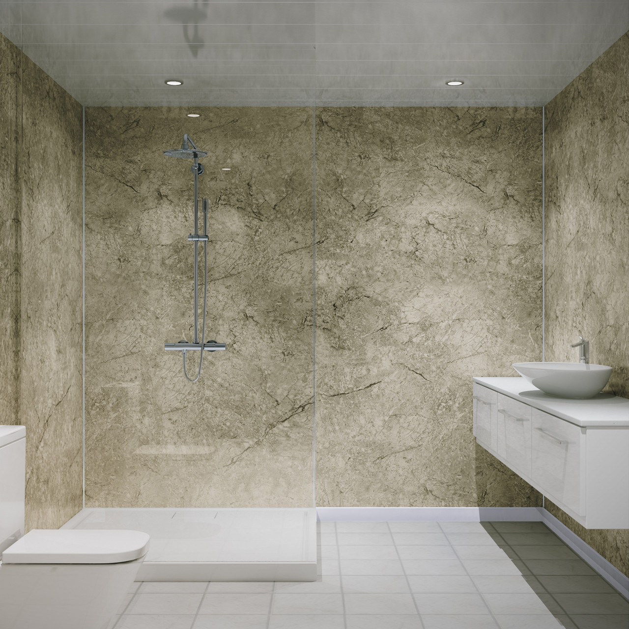 Bathroom Wall Panel
 Multipanel Classic Antique Marble 2400mm x 1200mm Unlipped