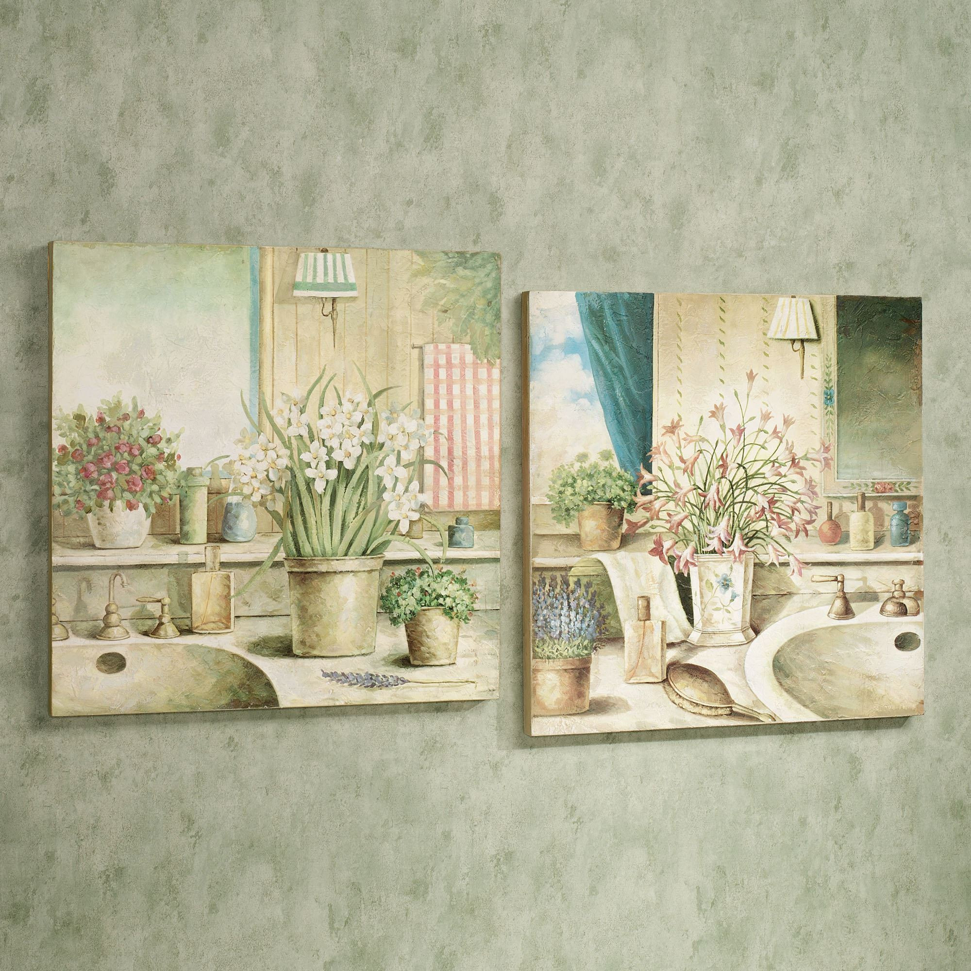Bathroom Wall Plaques
 Vanities in Bloom Wooden Wall Art Plaque Set