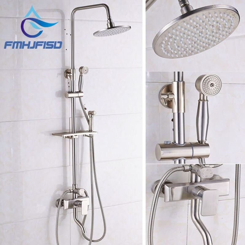 Bathroom Wall Shelves Brushed Nickel
 Wholesale and Retail Brushed Nickel Shower Mixer Faucet
