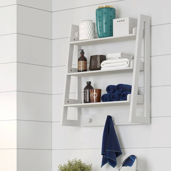 Bathroom Wall Shelves Target
 Wall Mounted Ladder Shelf With Towel Hooks