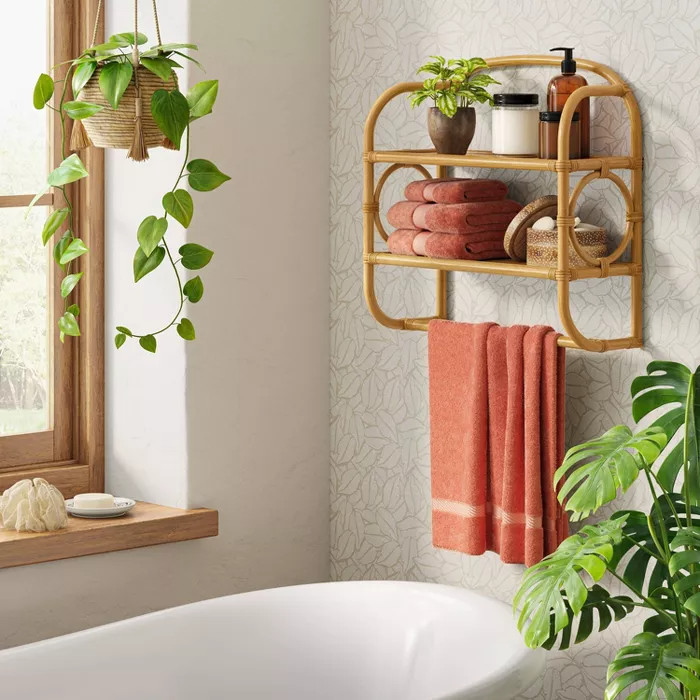 Bathroom Wall Shelves Target
 Rattan Wall Bath Shelf Honey Tan Opalhouse™ in 2020