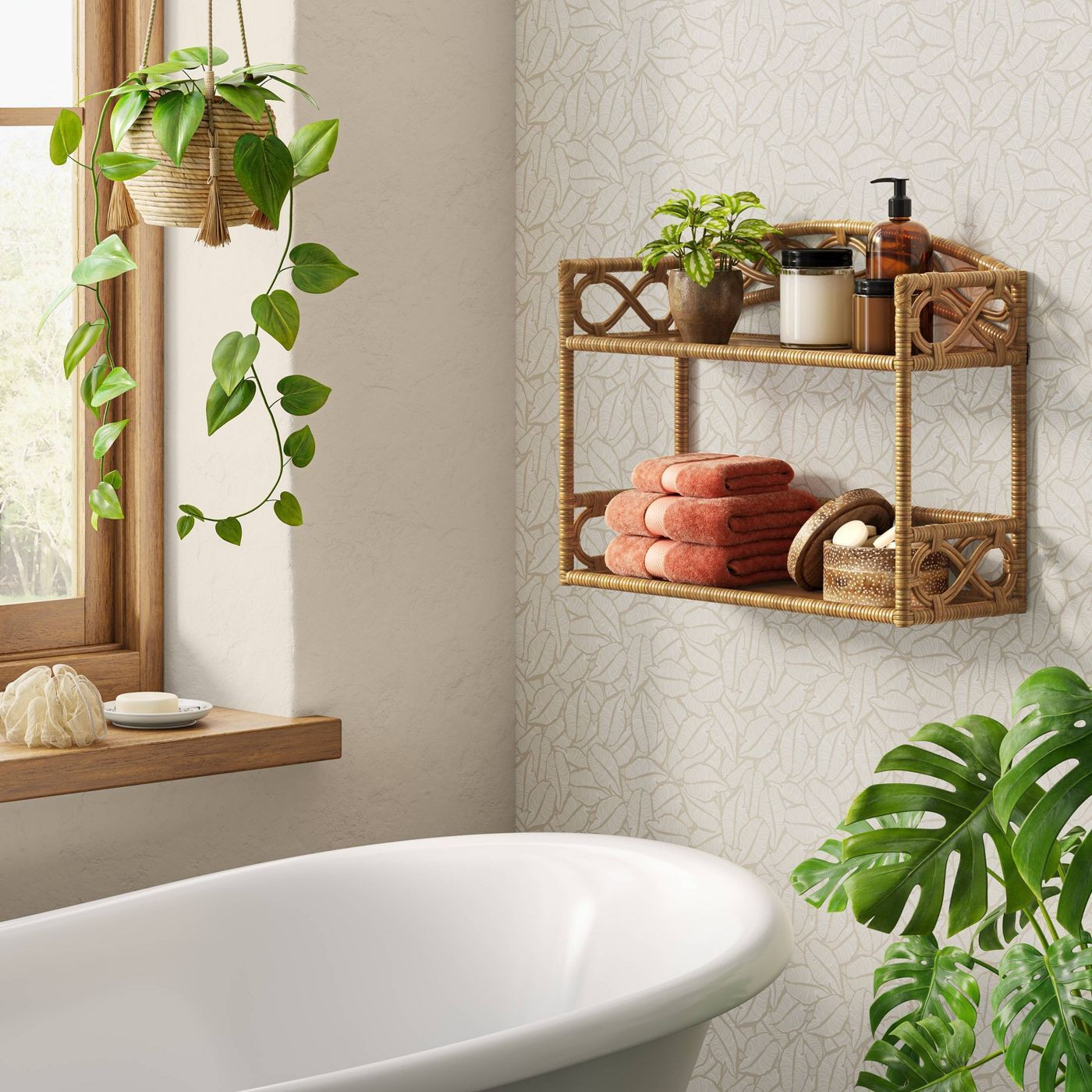 Bathroom Wall Shelves Target
 Rattan Wall Hanging Shelf Tan Opalhouse™ in 2020