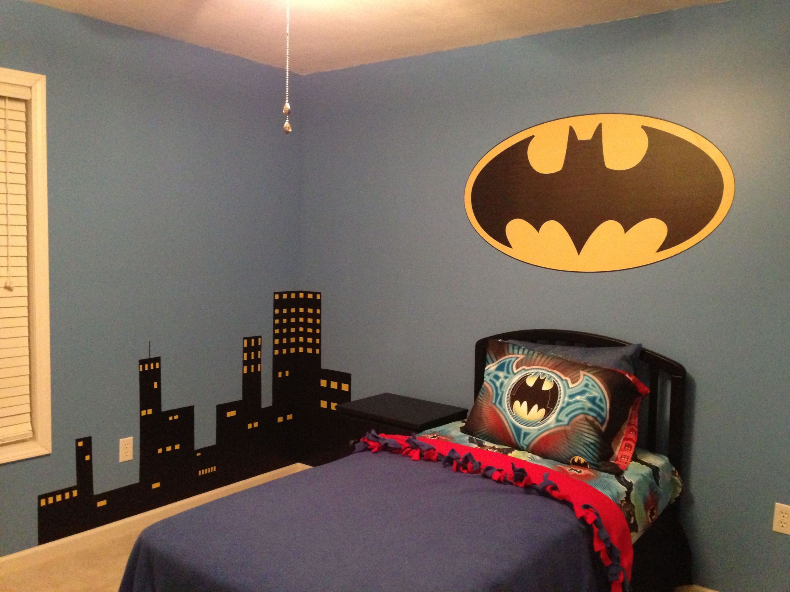 Batman Bedroom Wallpaper
 Cityscape for my son s batman room DIY