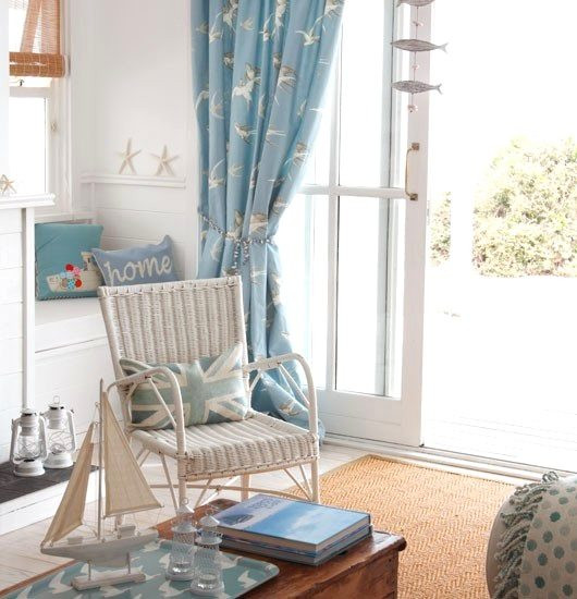Beach Curtains For Living Room
 Soft Blue & White Decor Ideas to Turn your Living Room