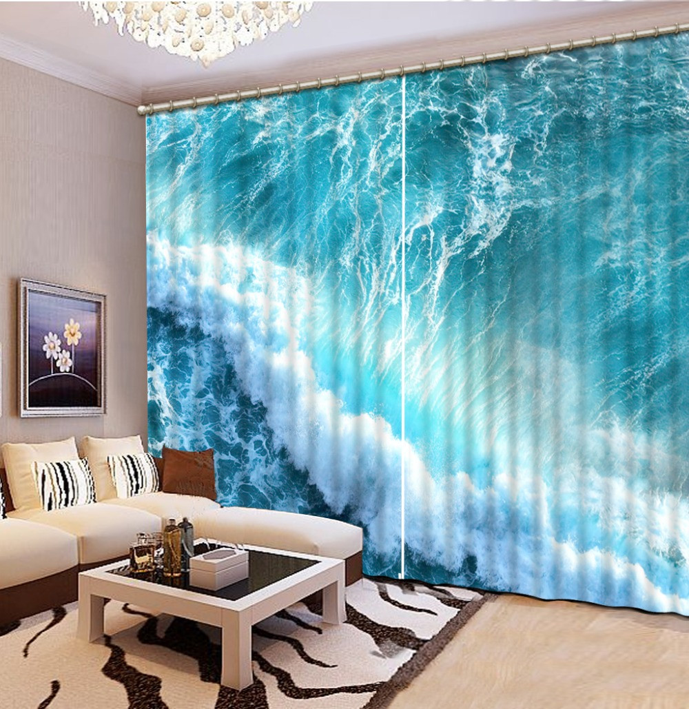 Beach Curtains for Living Room Unique Aliexpress Buy Europe Style Beach Ocean 3d Window