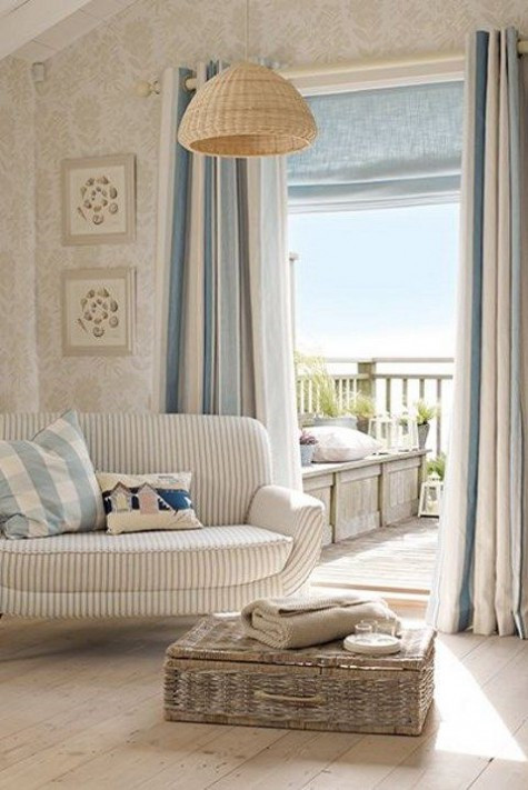 Beach Curtains For Living Room
 Beach And Coastal Living Room Decor Ideas