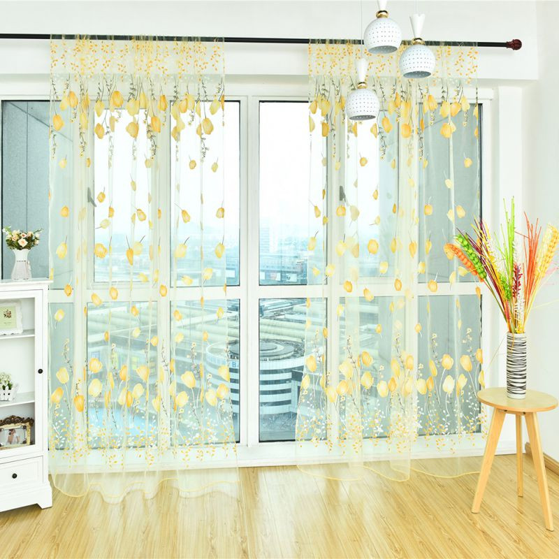 Beautiful Kitchen Curtains
 Modern Floral Printed Window Curtains Beautiful Sheer