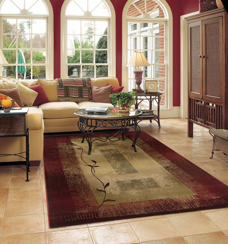 Beautiful Rugs For Living Room
 Beautiful Floral Burgundy Cream Rug For Living Room