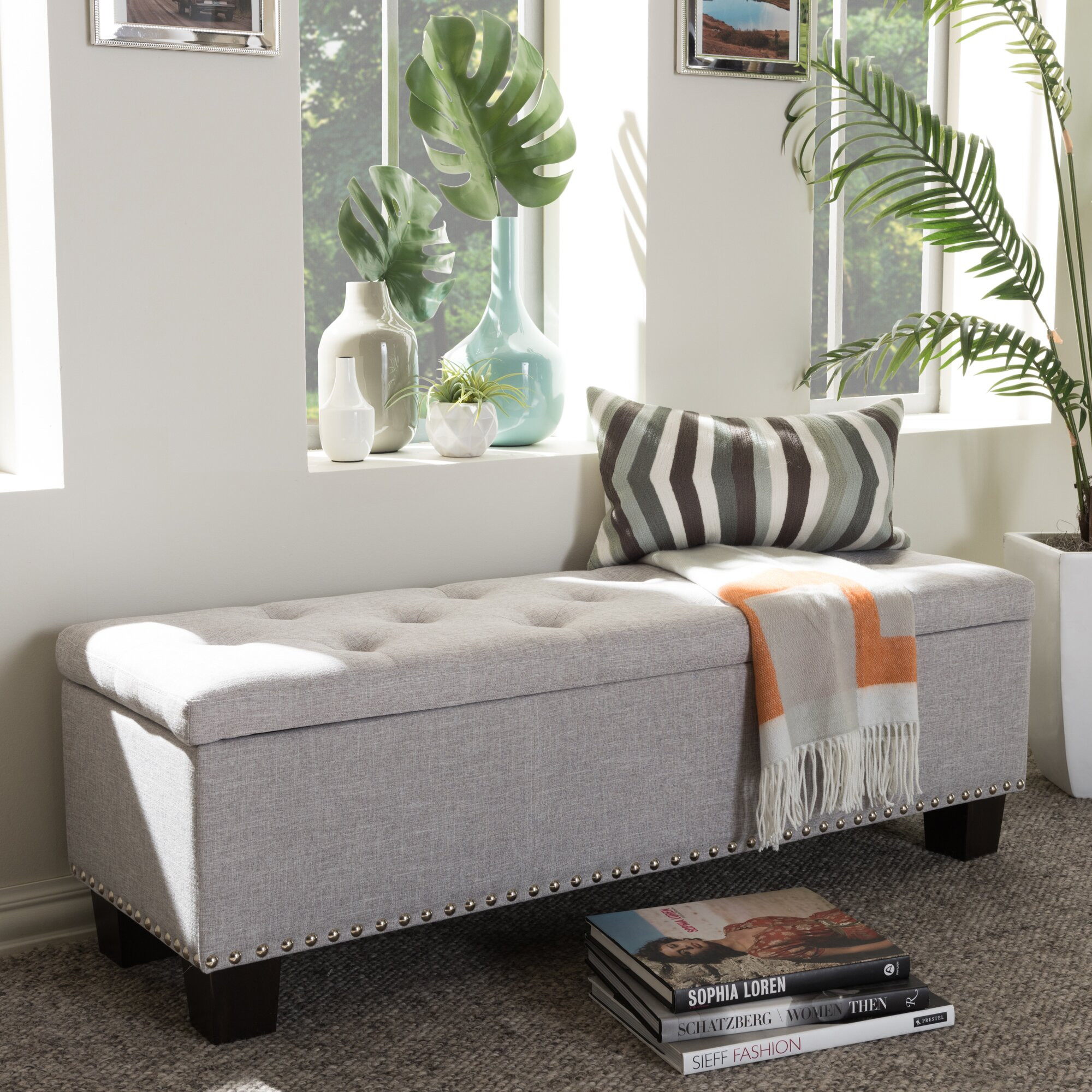 Bedroom Bench With Storage
 Wholesale Interiors Baxton Studio Giulia Upholstered