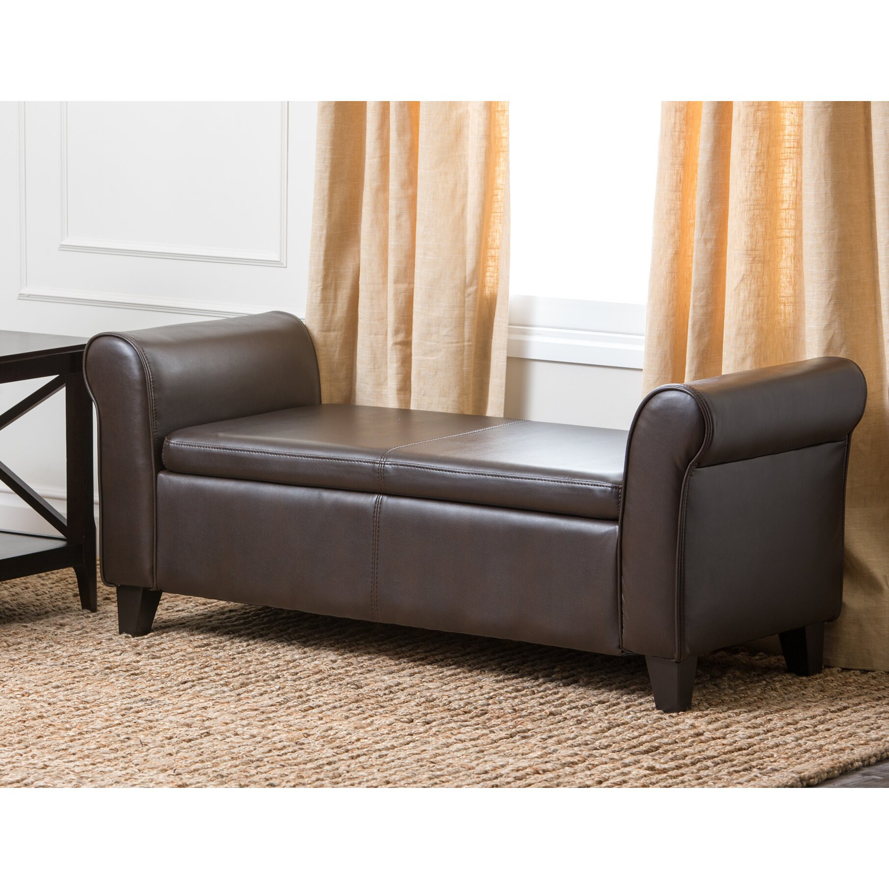 Bedroom Bench With Storage
 Abbyson Living Easton Leather Bedroom Storage Bench