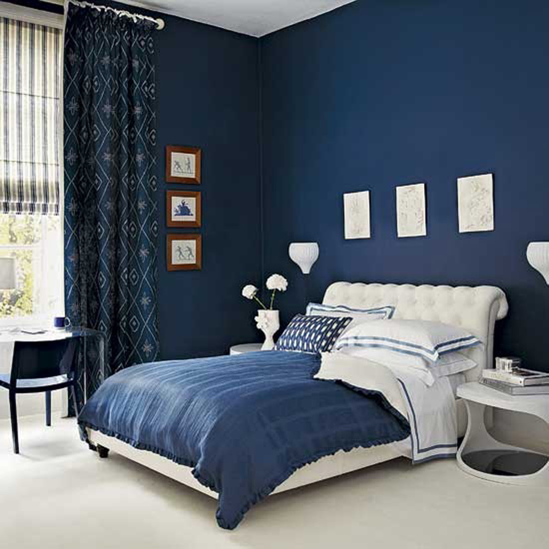Bedroom Blue Walls
 15 Beautiful Dark Blue Wall Design Ideas