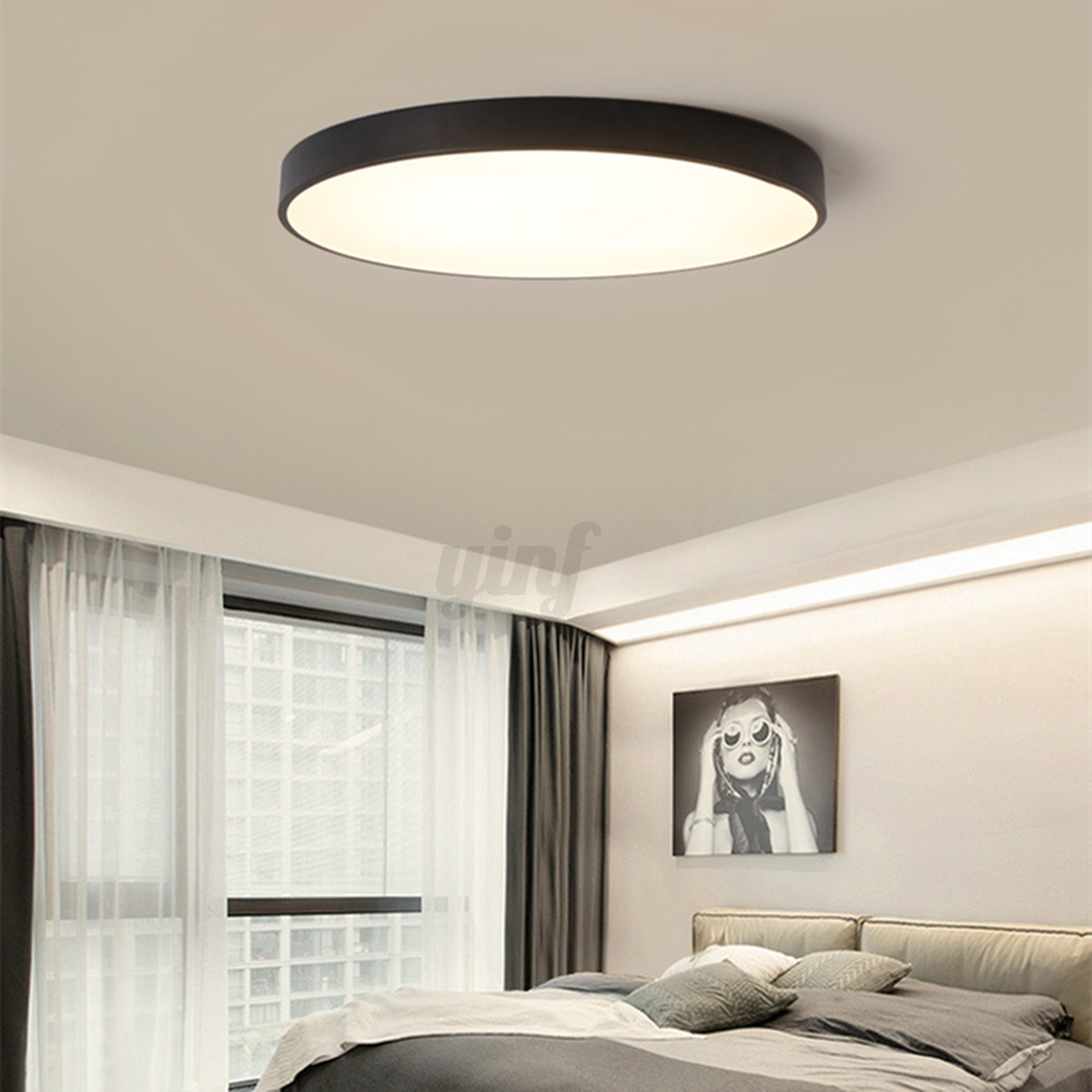 Bedroom Ceiling Light Fixture
 Modern LED Round Ceiling Lamp Light Fixture Home Bedroom
