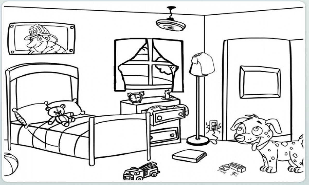 Bedroom Coloring Pages
 Cleaning Bedroom Coloring Pages Room Trend Home Bedrooms