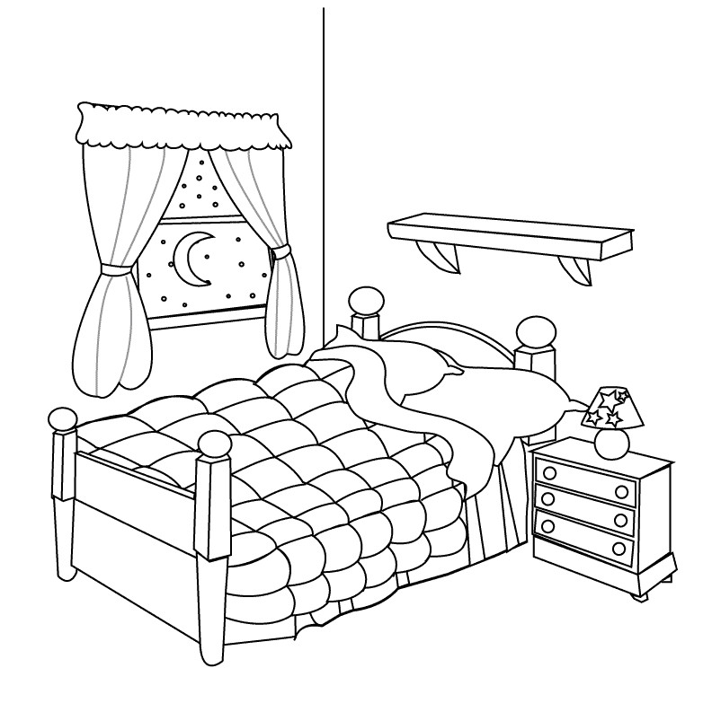 Bedroom Coloring Pages
 Kids Pages Bedroom