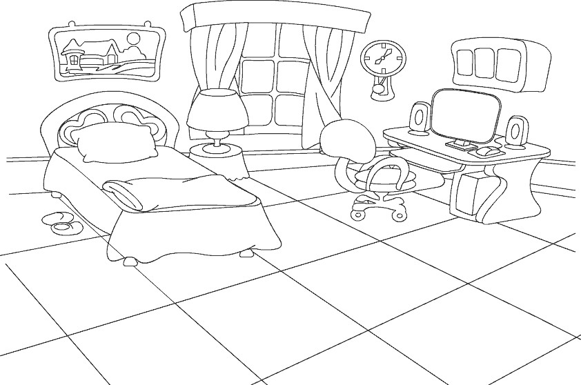 Bedroom Coloring Pages
 Color Bedroom