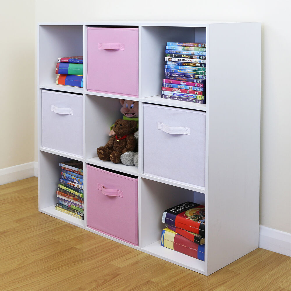 Bedroom Cube Storage
 9 Cube Kids Pink & White Toy Games Storage Unit Girls Boys
