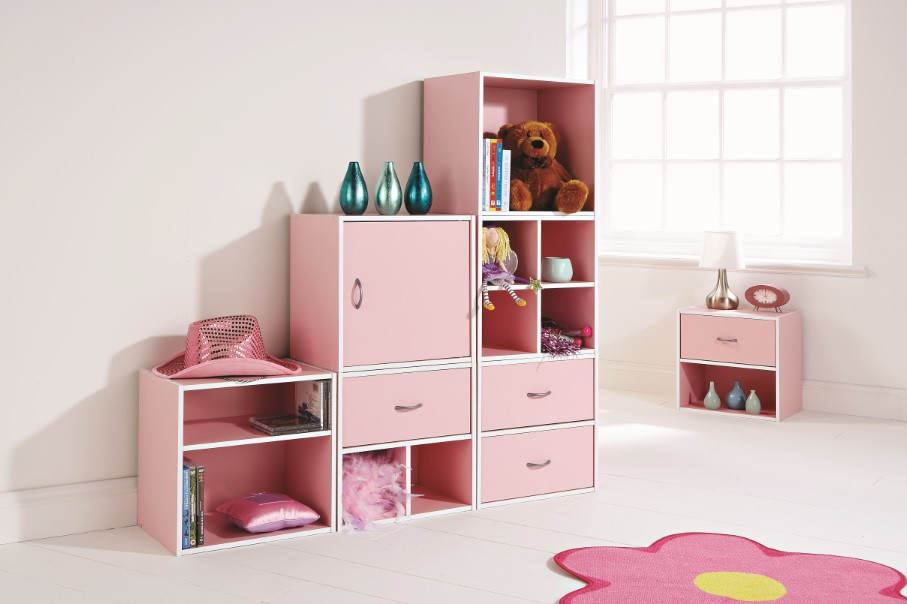 Bedroom Cube Storage
 Storage Cube System Pink Kids Bedroom Play Room Inter