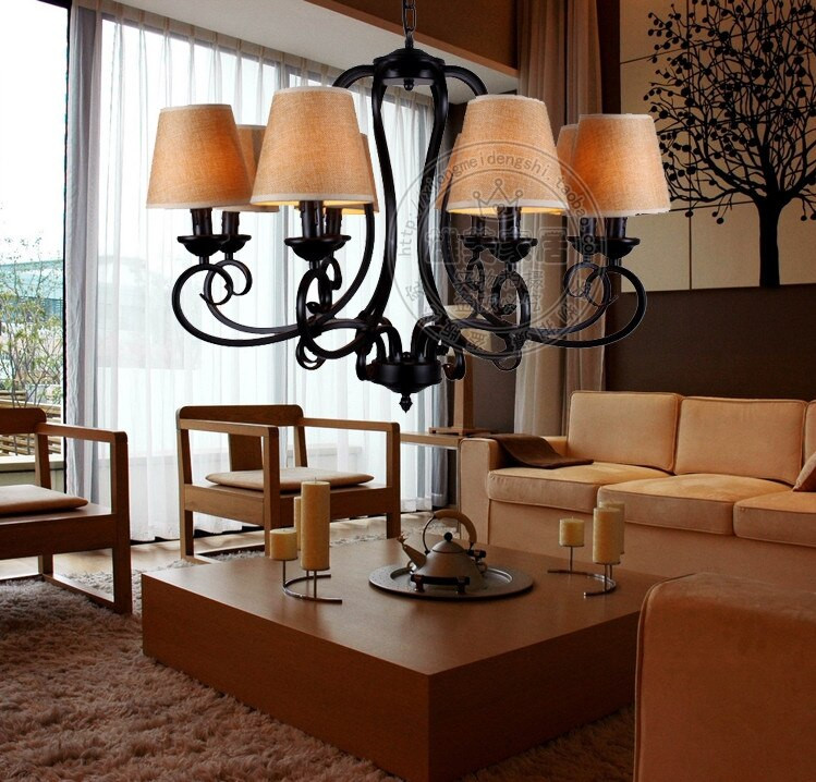 Bedroom Light Covers
 American style living room pendant light vintage linen