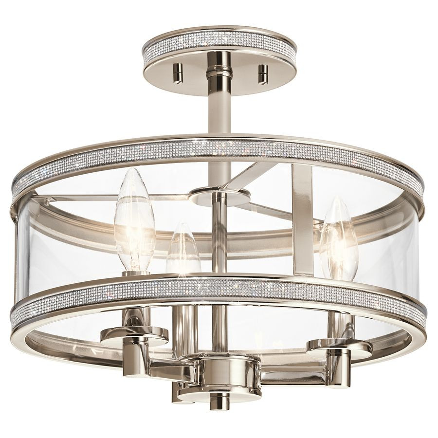 Bedroom Light Fixtures Lowes
 Kichler Lighting Angelica 13 in W Polished Nickel Clear