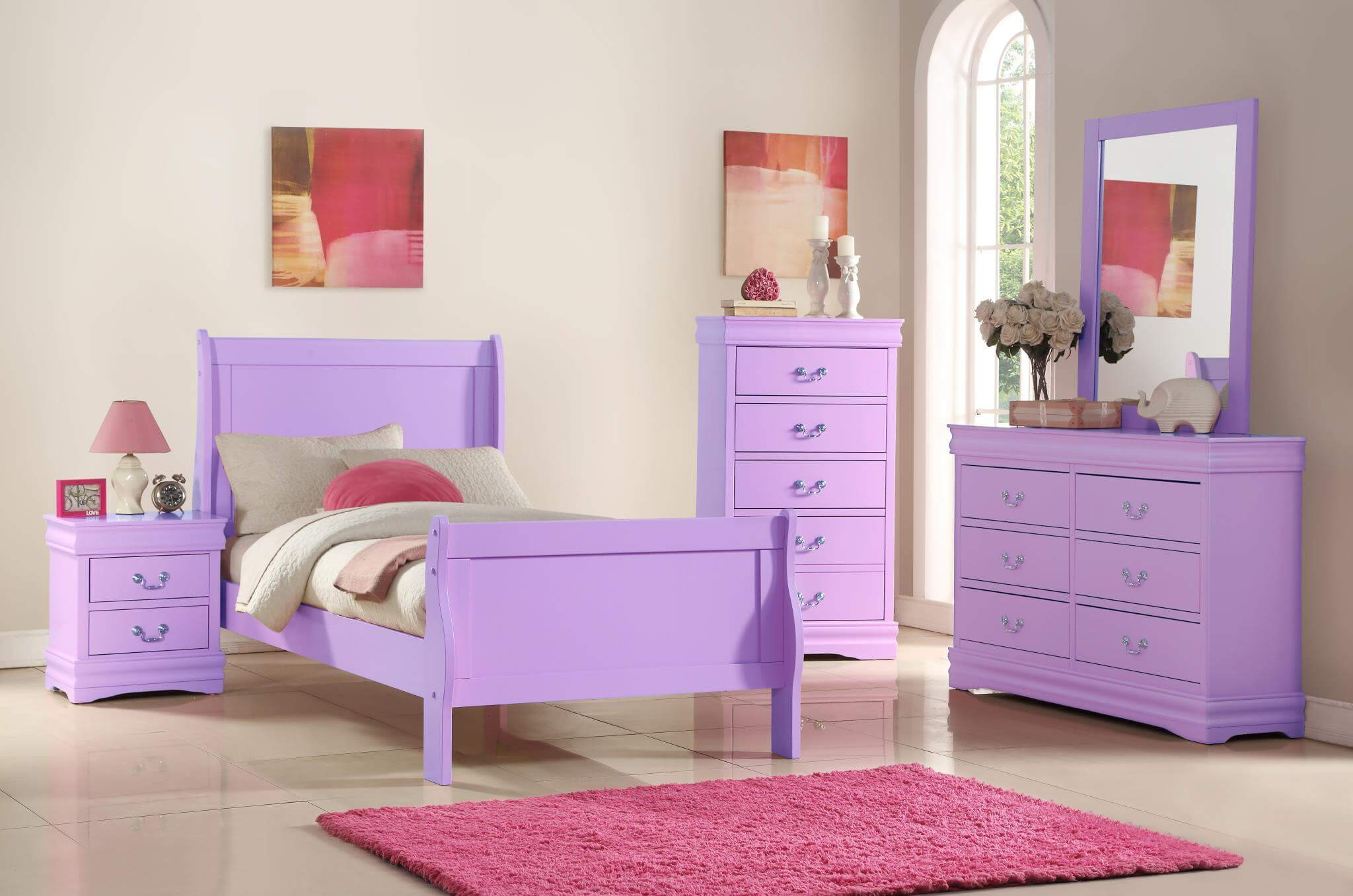 Bedroom Set For Kids
 Lavender Louis Phillip Bedroom Set