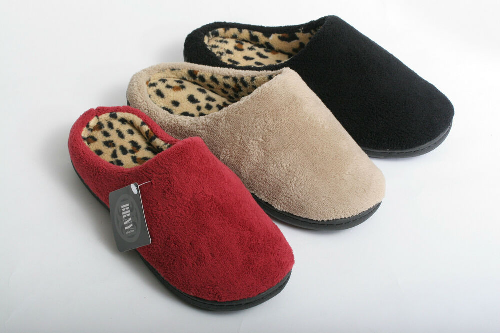 Bedroom Shoes For Womens
 NEW WOMEN COZY LEOPARD PRINT CLOG HOUSE BEDROOM SLIPPERS