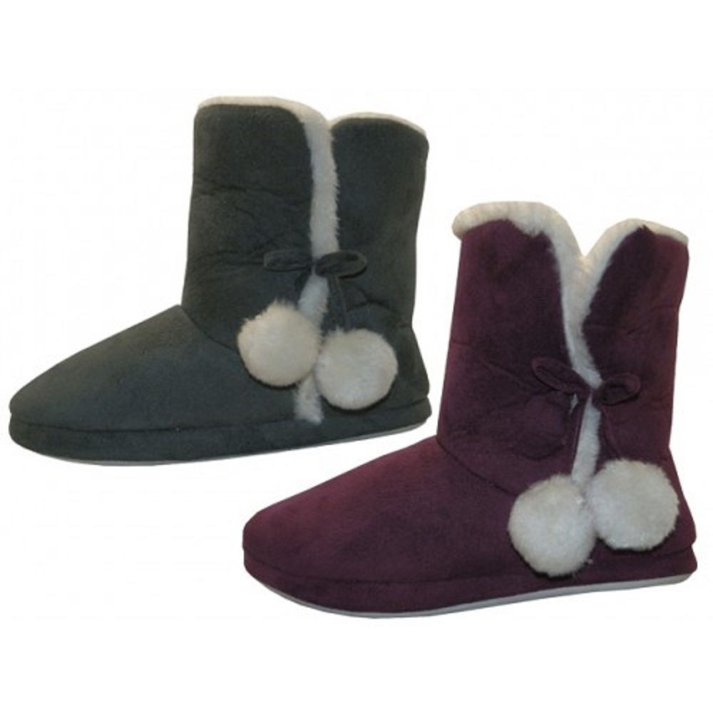 Bedroom Shoes For Womens
 Women s Side Pom Pom Bedroom Boots Slippers Indoor Shoes