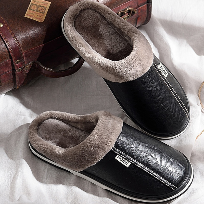Bedroom Slippers Mens
 House slippers for men Fashion Sewing Winter slipper Plus