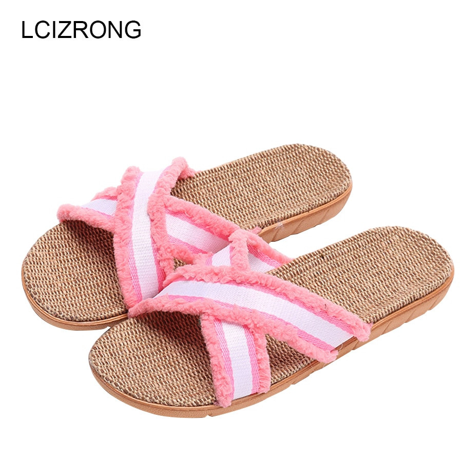 Bedroom Slippers Womens
 LCIZRONG Summer Fashion Flax Indoor Slippers Women 35 45