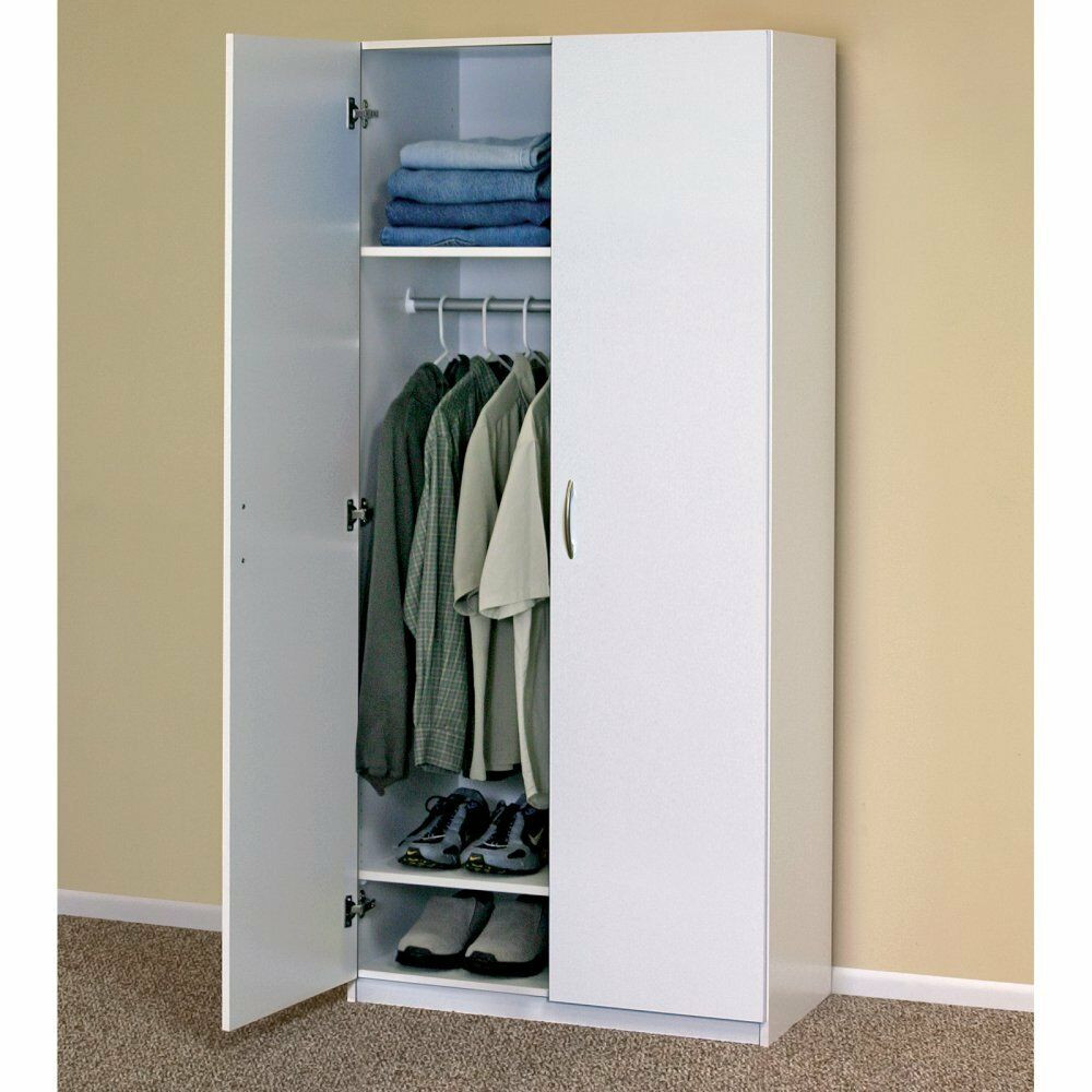 Bedroom Wardrobe Cabinet
 WHITE WARDROBE CABINET Clothing Closet Storage Modern