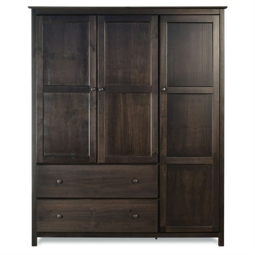 Bedroom Wardrobe Cabinet
 Espresso Wood Finish Bedroom Wardrobe Armoire Cabinet