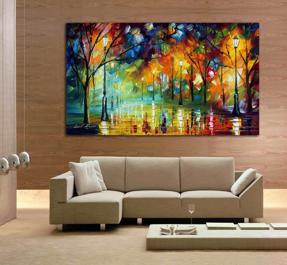 Big Paintings For Living Room
 hand drawn city at night 3 knife painting modern