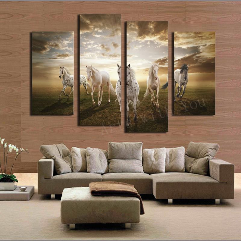 Big Paintings For Living Room
 2017 Real Paintings Unframed Running Horse Hd Home