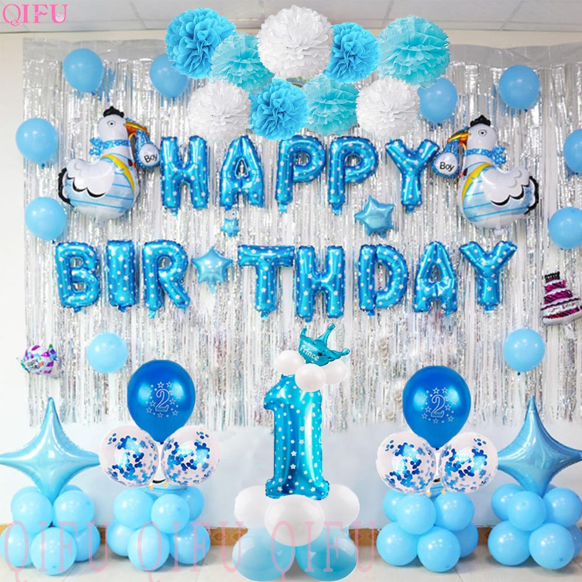 Birthday Decoration Ideas For Baby Boy
 QIFU 1 Birthday Boy 1st Birthday Party Decorations Kids My