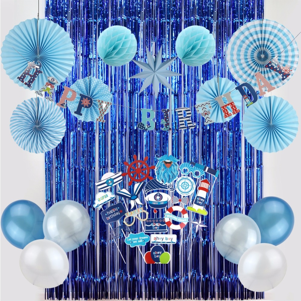 Birthday Decoration Ideas For Baby Boy
 Birthday Party Decoration for Kids Boy Party Supplier Navy