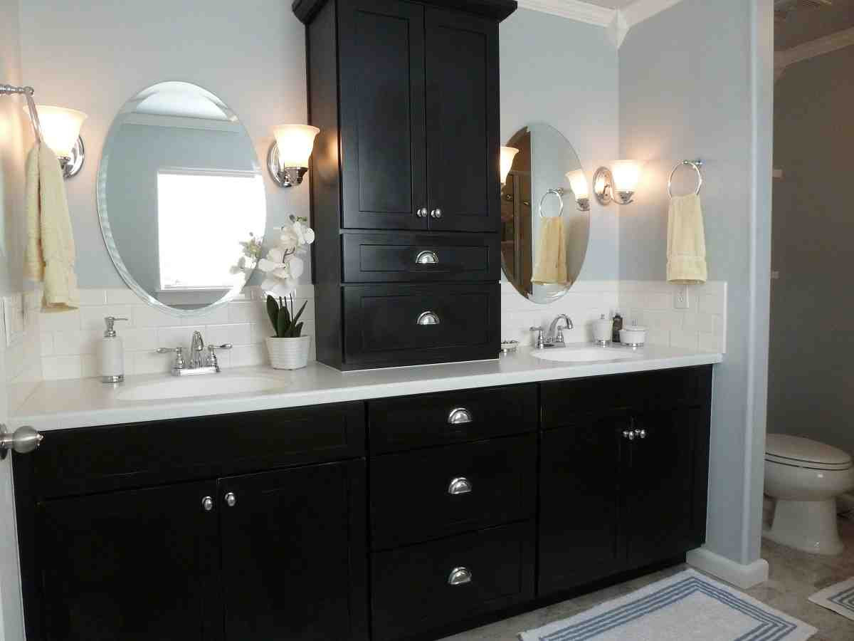Black Bathroom Storage Cabinet
 Painting Bathroom Cabinets Black Home Furniture Design