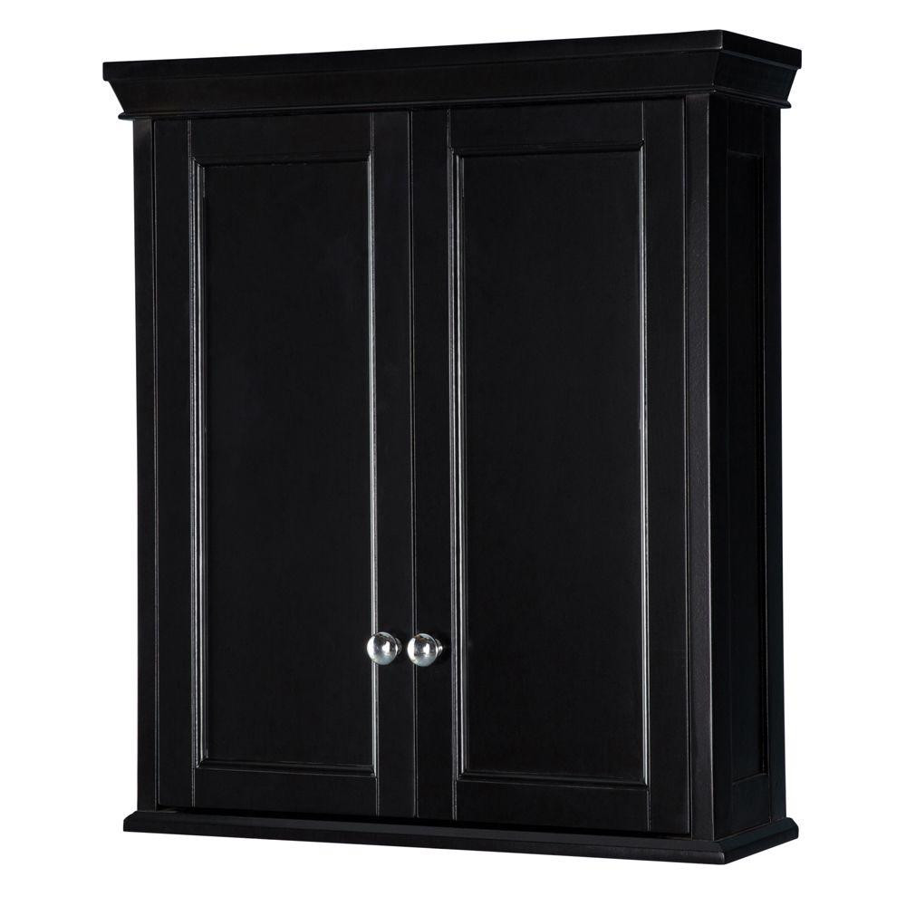 Black Bathroom Storage Cabinet
 Black Bathroom Wall Cabinet Storage 24 3 4 in 2
