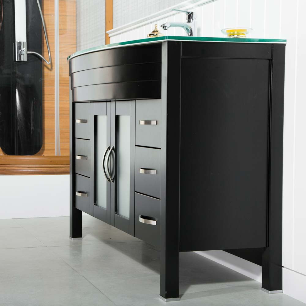 Black Bathroom Storage Cabinet
 Jersey City 56 inch Black Bathroom Cabinet