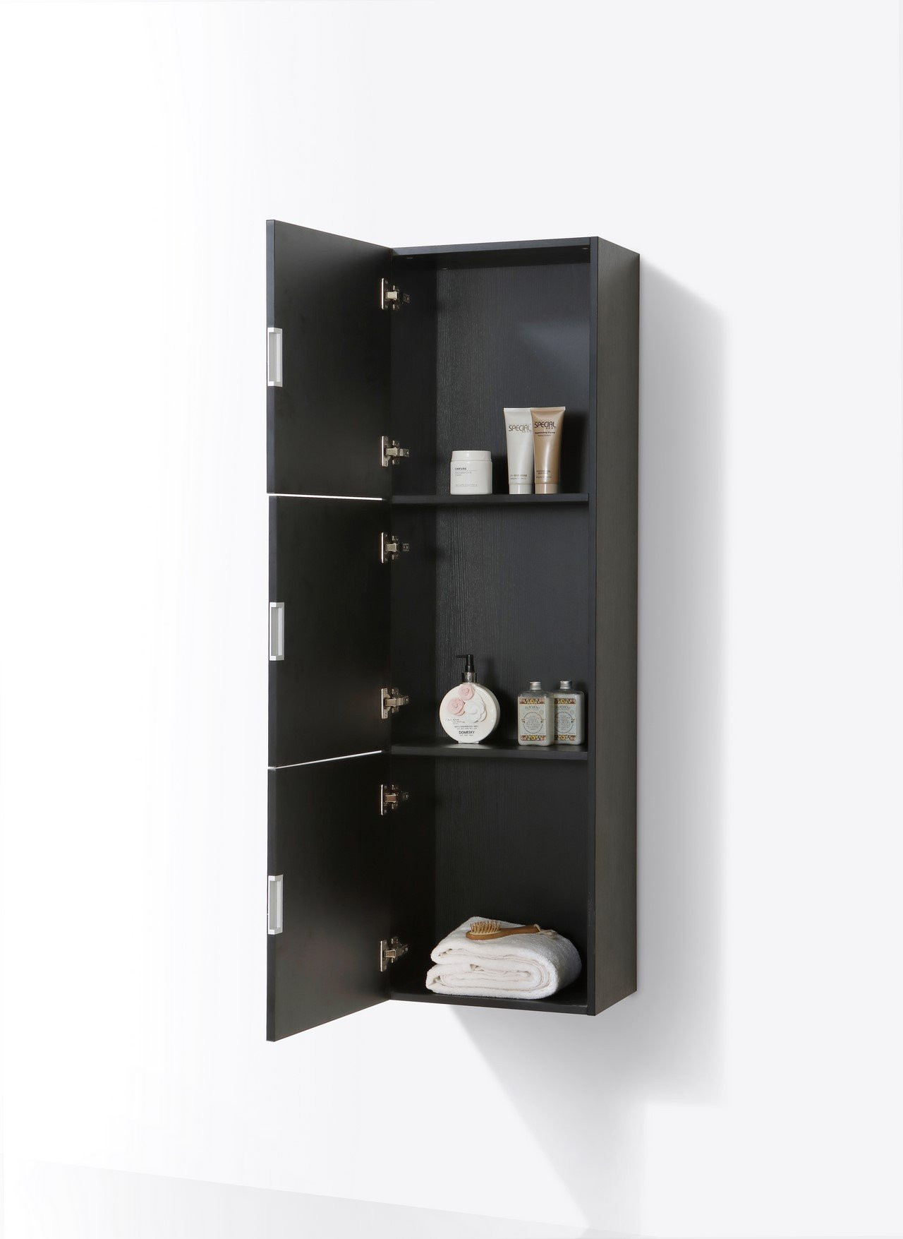 Black Bathroom Storage Cabinet
 Bliss Black Bathroom Storage Cabinet with three