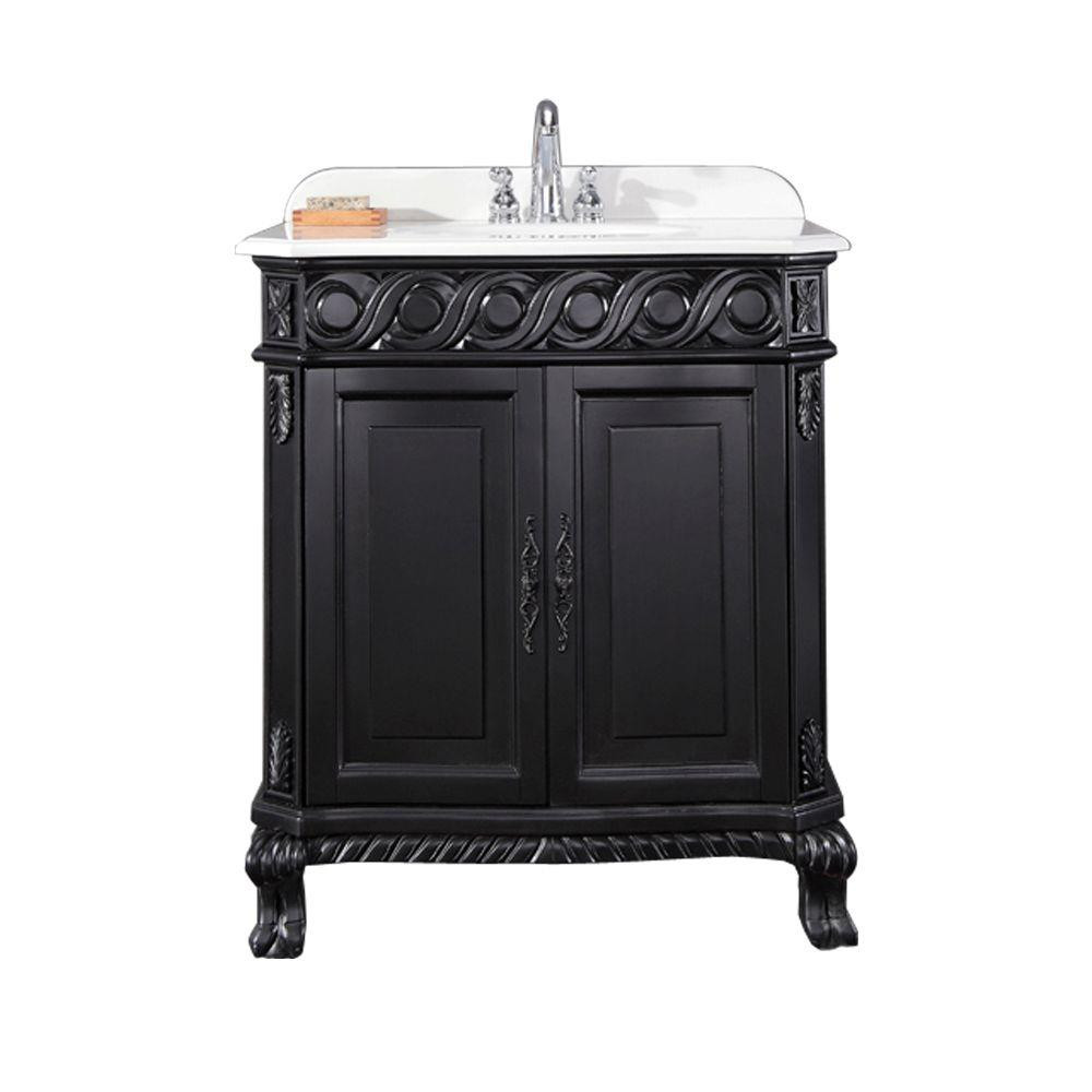 Black Bathroom Vanity With Top
 OVE Decors Trent 30 in Vanity in Black Antique with