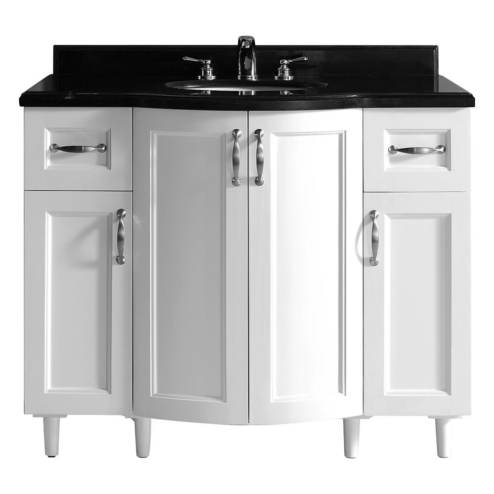 Black Bathroom Vanity With Top
 Gigi 42 in Vanity in White with Granite Vanity Top in
