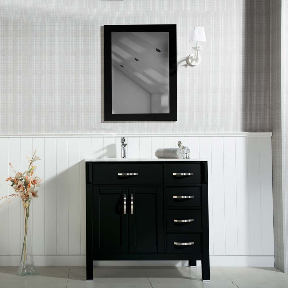 Black Bathroom Vanity With Top
 Woodbridge 36 inch Black Bathroom Cabinet