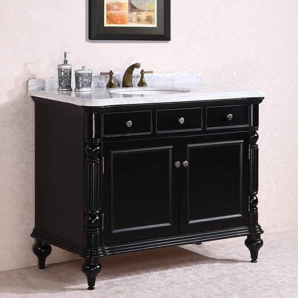 Black Bathroom Vanity With Top
 Shop Carrara White Marble Top Single Sink Bathroom Vanity
